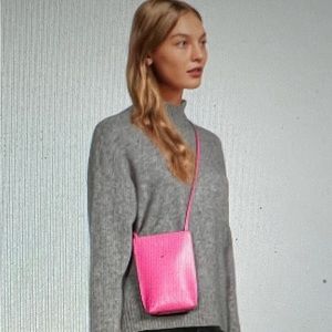 Ganni Small Banner Crossbody Bag in PINK